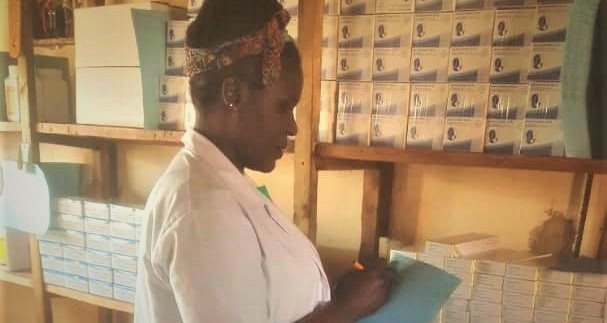 Ngonga Mwansa taking stock of family planning products