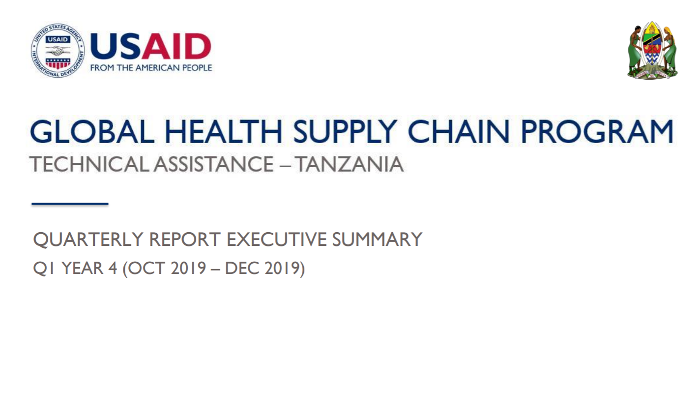 GHSCPSM TA Tanzania Y4Q1 Report Summary