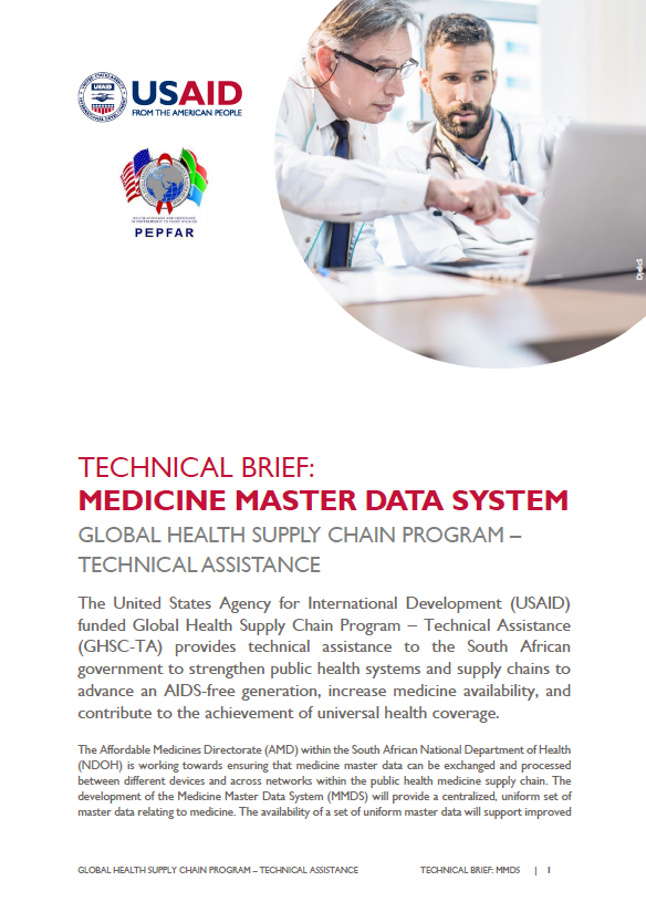 GHSC-TA SA Medicine Master Data System Technical Brief Cover Image